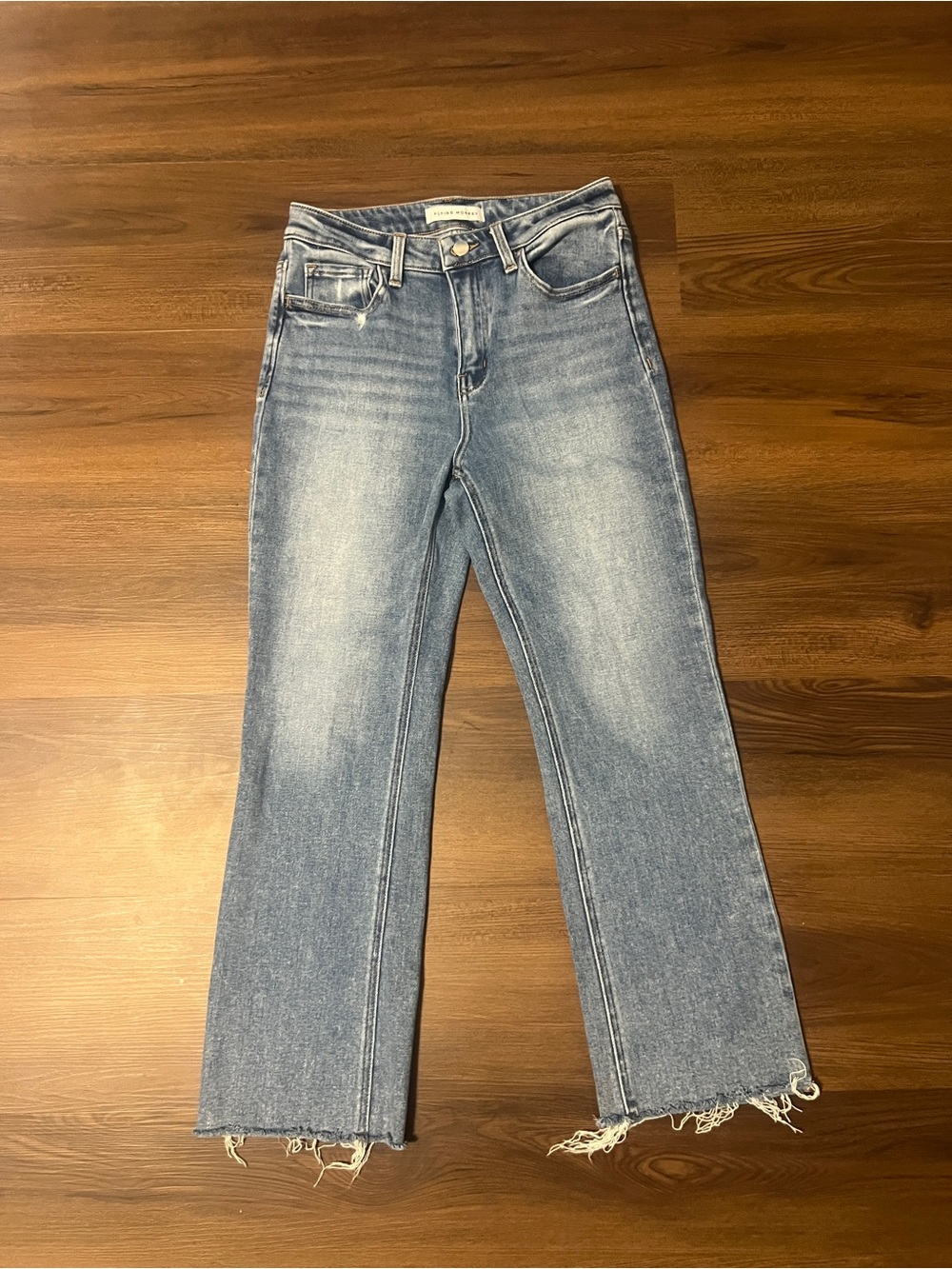 Flying Monkey Mid Wash Flare Jeans - Blue